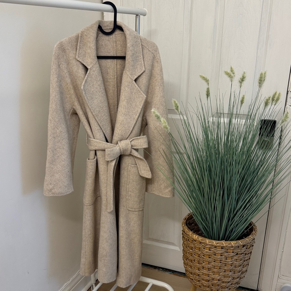 Wool Cozy Beige Long Coat